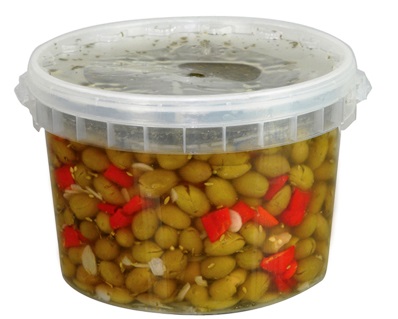 OLIVES VERTES ASSAISONNÉES AROMATISÉES 3.5 kg 