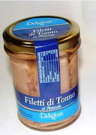 FILETS DE THON AU NATUREL (yellowfin) 200 gr